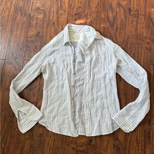 Rag & Bone Blue and White Striped 100% Cotton Button Down Shirt | Small